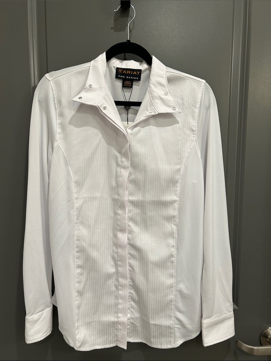 Ariat Tops - Ariat White Long-Sleeve Show Shirt with Pinstripe Front NWT